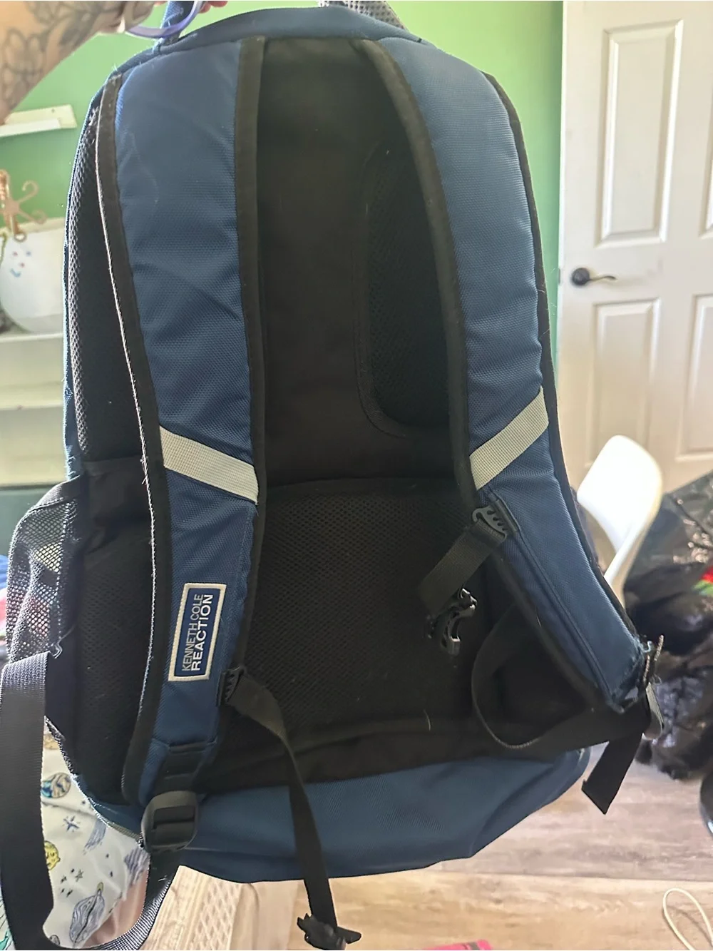 Kenneth Cole Reaction Blue and Gray Multi-Compartment Backpack